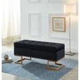 thumbnail image 2 of Imperial Tufted Double Ottoman With Studs And Gold Base (Black), 2 of 3