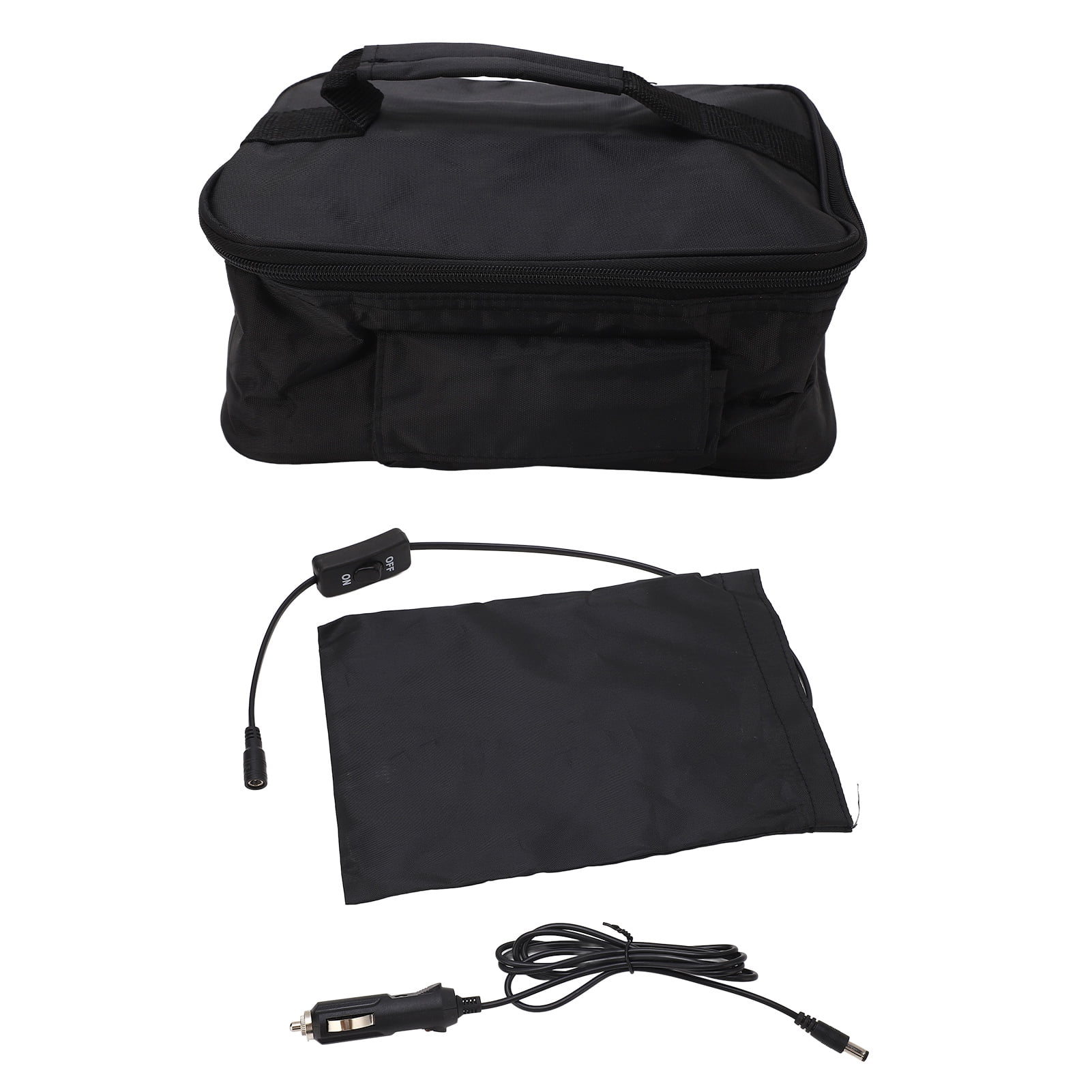 Accessoire de voyage portable Mini voiture micro-ondes 12 V Four électrique Chauffage rapide Boîte de pique-nique pour voyage camping nourriture cuisine Noir