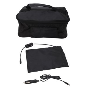 Accessoire de voyage portable Mini voiture micro-ondes 12 V Four électrique Chauffage rapide Boîte de pique-nique pour voyage camping nourriture cuisine Noir