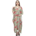 thumbnail image 3 of Bimba Robe Maxi de Maternité Imprimée Verte à Cordon pour Mamans, Caftan d'Allaitement-26, 3 of 7