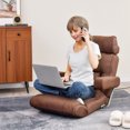 thumbnail image 4 of Costway Adjustable Lazy Sofa with Stepless Adjustable Back & 6-position Head/Lumbar/Seat Brown, 4 of 8