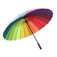 thumbnail image 2 of Long Handled Umbrella, Large Straight Umbrella  for Gift Navy Blue,Wine Red,Rainbow, 2 of 8