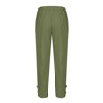 thumbnail image 4 of FAIWAD Men's Linen Capri Pants Elastic Waist Lightweight Straight Pants Loose Drawstring Casual Trousers, 4 of 5