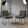 thumbnail image 3 of Homy Casa Set of 2 Thick Padded Dining Chairs with Silver Iron Legs for Dining Room or Office Space, 3 of 7