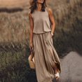 thumbnail image 1 of MesaSe Robe Décontractée pour Femmes Robe d'Été pour Femmes Robe Maxi Sans Manches Col Ouvert Couleur Unie Vêtements pour Femmes, 1 of 5