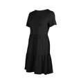 thumbnail image 4 of Pisexur Robes Midi d'Été pour Femmes Décontractées Évasées à Étages Robe T-Shirt Ourlet Ample Manches Courtes Robes de Plage avec Poches, 4 of 6