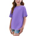 thumbnail image 2 of Hauts d'Été pour Adolescentes 2025 T-Shirts Surdimensionnés à Manches Courtes Chic Décontracté Col Rond Mode, 2 of 5