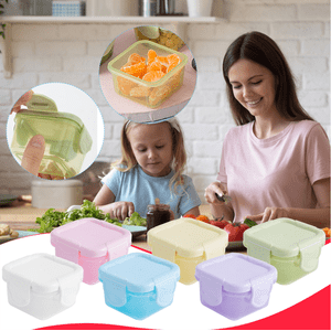 Huayishang Food Storage Mini Plastic Food Storage Containers With Lids Small Airtight Containers Square School Lunch Containers For Children Leftover Food Containers