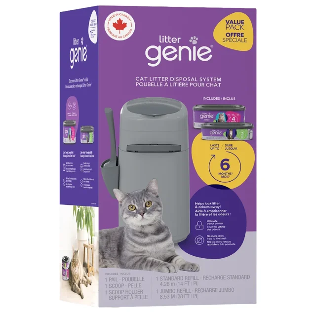 Litter Genie Ensemble de Seau avec Départ et Recharge Jumbo