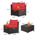 thumbnail image 2 of Patiojoy Ensemble de Mobilier de Patio en Rotin 6 Pcs Ensemble de Conversation en Osier d'Extérieur avec Table Basse en Verre Trempé Rouge, 2 of 8
