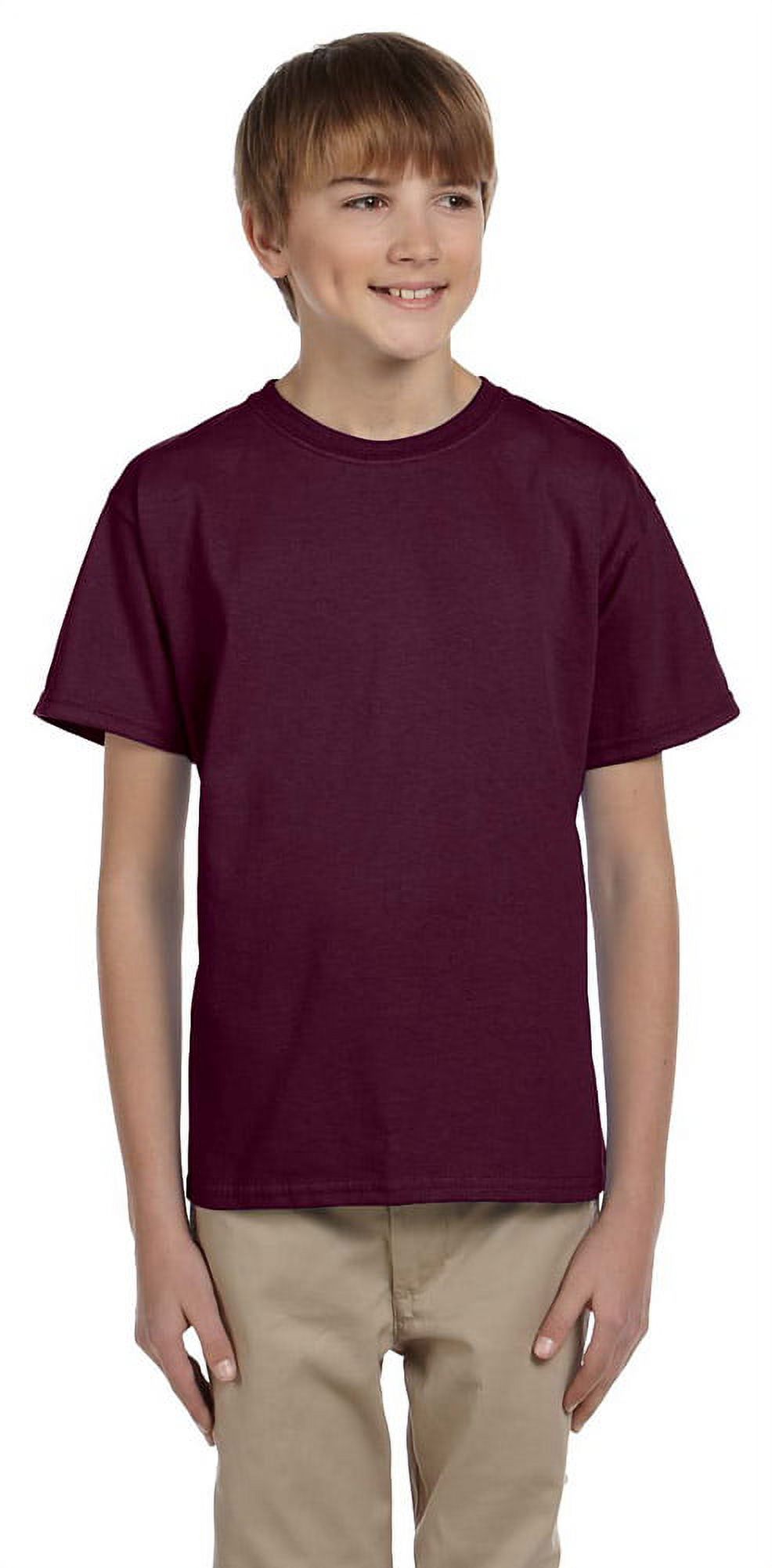 Hanes 5370 Boys Short Sleeve T-Shirt - Maroon - X-Small