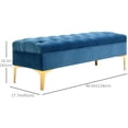 thumbnail image 3 of HOMCOM Banc Rembourré en Velours, Capitonné à Boutons, Banc de Bout de Lit pour Chambre, 3 of 10