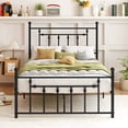 thumbnail image 4 of Costway Queen Size Metal Bed Frame with Headboard Under-bed Storage Mattress Foundation, 4 of 10