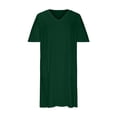 thumbnail image 4 of EQWLJWE Robes d'Été pour Femmes 2023 Robe Grande Taille pour Femmes Col en V Robes d'Été Décontractées avec Poche Genou Manches Courtes avec Poches, 4 of 5