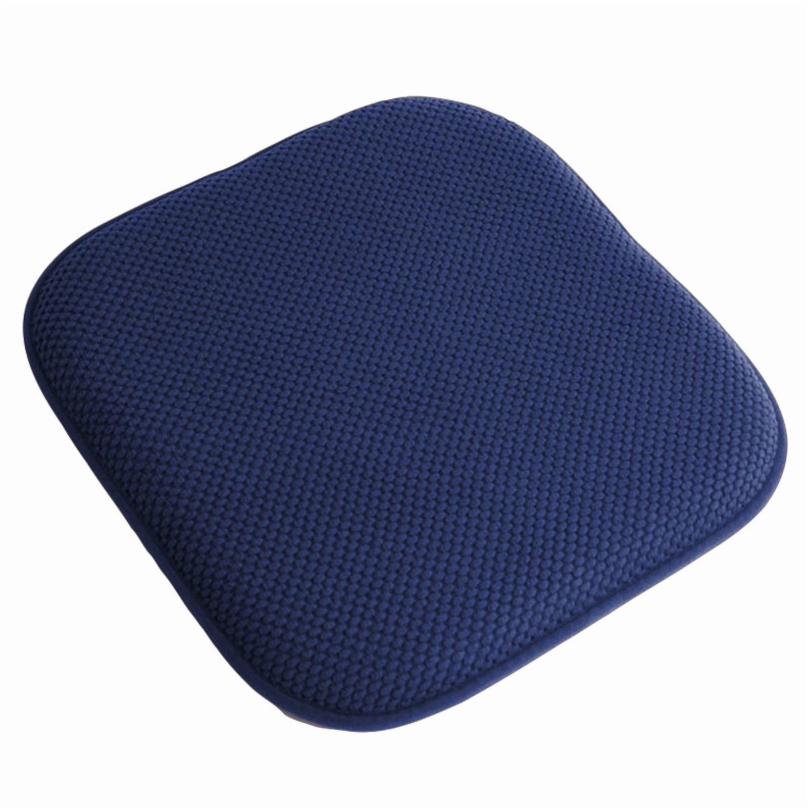 Coussin de Chaise en Mousse à Mémoire de Forme Épais et Confortable Motif Nid d'Abeille Antidérapant Dossier en Caoutchouc pour Siège Carré Arrondi 16 x 16 Places, Lot de 6 Bleu Marine