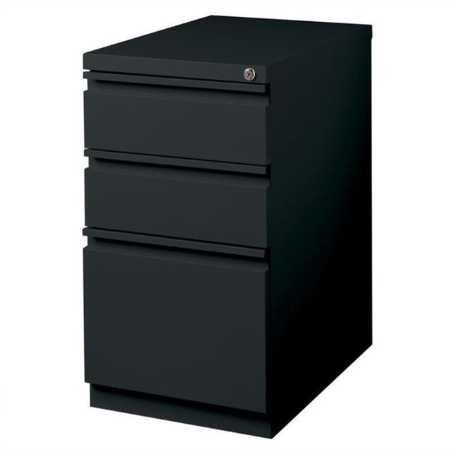 Hirsh 20-inch Deep Modern Metal Mobile Pedestal File 3-Drawer Box/File in Black