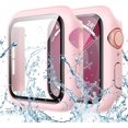 thumbnail image 1 of XiHAMA Waterproof Case Compatible with Apple Watch SE (2nd Gen) Series 6 5 4 Screen Protector, Tempered Glass Hard PC Bumper Face Cover, 1 of 7