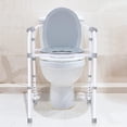 thumbnail image 2 of Chaise de Commode 3 en 1 avec Hauteur Réglable à 7 Positions, Siège de Toilette Surélevé et Rails de Sécurité en Aluminium, Supporte 300 Lb, 2 of 9