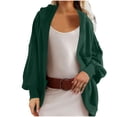 thumbnail image 1 of Pisexur Manteau pour Femmes avec Capuche Trench Manteaux Chandail à Capuche Vestes d'Automne Femmes Décontracté Couleur Unie Col Rond Manches Longues Veste Ample Veste Décontractée à Capuche à Manches Longues, 1 of 7