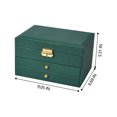 thumbnail image 2 of EGNMCR Jewelry Boxes & Organizers Jewelry Box With Lock And Mirror Jewelry Organizer Storage Case With 3-Layers Display For Earrings Bracelets Rings Watches Jewelry Boxs, 2 of 8