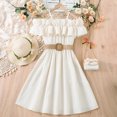 thumbnail image 3 of Qudderr Robe à Bretelles Spaghetti pour Fille 8-12T Sans Manches Été Décontractée Robe Trapèze pour Enfants avec Ceinture pour Filles, 3 of 9