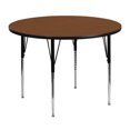 thumbnail image 1 of 48'' Round Oak HP Laminate Activity Table - Standard Height Adjustable Legs, 1 of 3