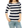 thumbnail image 2 of INSPIRE CHIC T-shirt à Manches au Coude pour Femme d'Halloween, Haut Décontracté Basique à Encolure Bateau, Coupe Ajustée, Très Petit, Bleu, 2 of 6