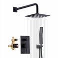 thumbnail image 3 of sumerain Matte Black Pressure Balance Shower Systems with 8 Inches Rain shower and Handheld, Rough-in Valve Body and Trim included, 3 of 5