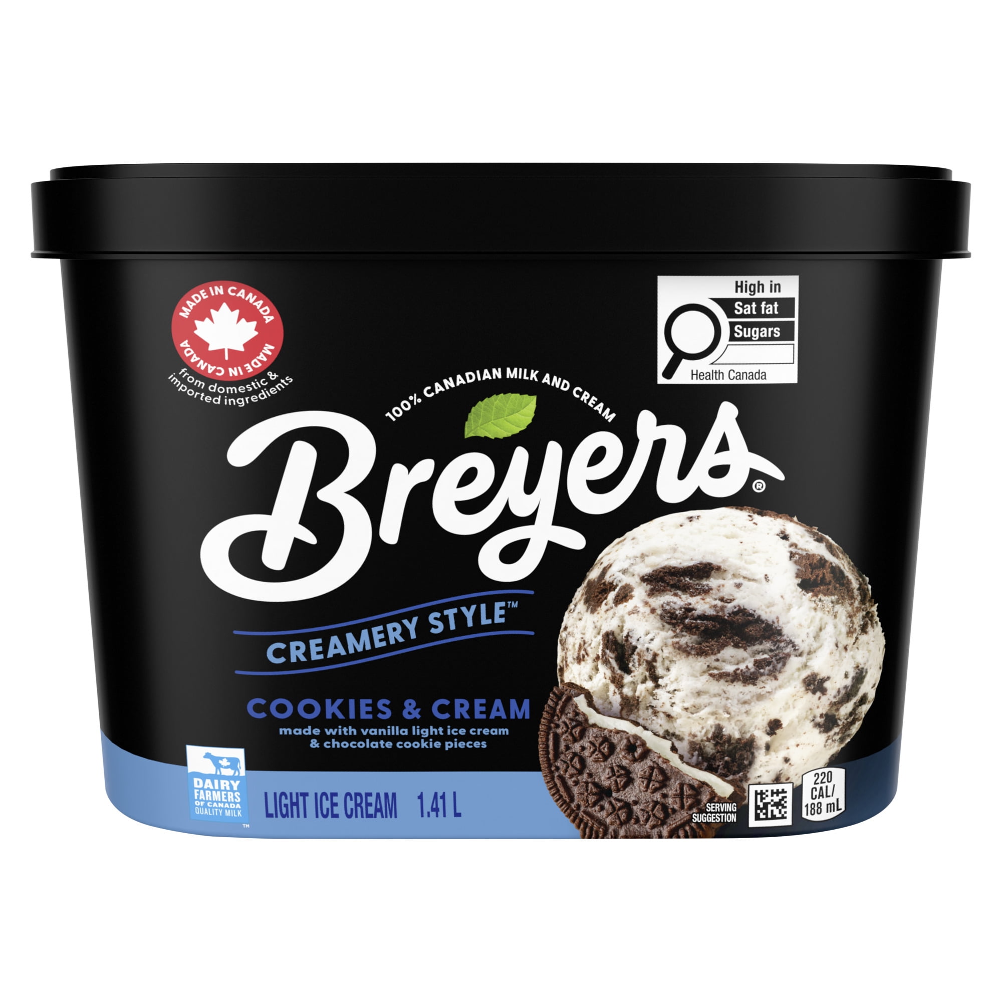 Breyers Biscuits et Crème Crème Glacée Légère 1.41 L