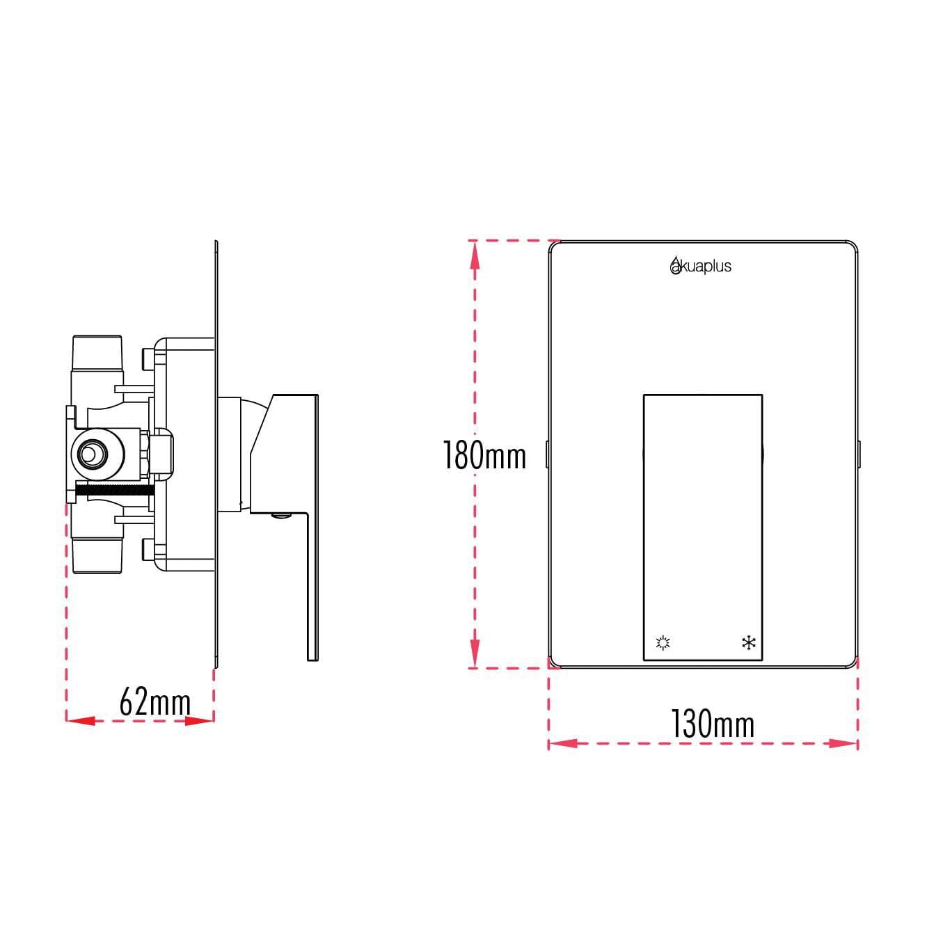 Ensemble a pression balancée d'akuaplus®, Valve PEX 1/2 po avec Douchette magnétique et bec de bain 5 3/8 po x 1/2 po raccord lisse.