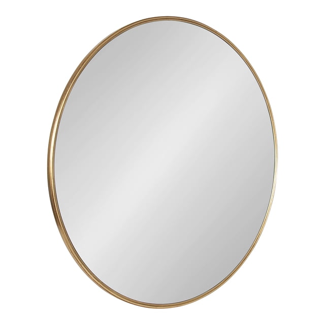 Kate and Laurel Caskill Miroir Mural Rond Encadré, Diamètre de 36 Pouces, Présentant une Forme Ronde Tendance et une Finition Dorée Charmant. Parfait pour Rehausser de Petits Espaces avec une dimension Ajoutée. Idéal pour Être Utilisé comme Miroir de Meuble-Lavabo de Salle de Bain Ou comme accent Décoratif dans les Salons, les Entrées Ou les Manteaux. Comprend des Crochets en D en Métal pour un Montage Mural Sécuritaire et Facile.