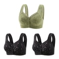 thumbnail image 1 of Bigersell Womens 3 Pack of Wireless Bra 3pcs Push-Up Bra Style R-81 Breathable Lightly Lined Bras R-81-green, 1 of 5