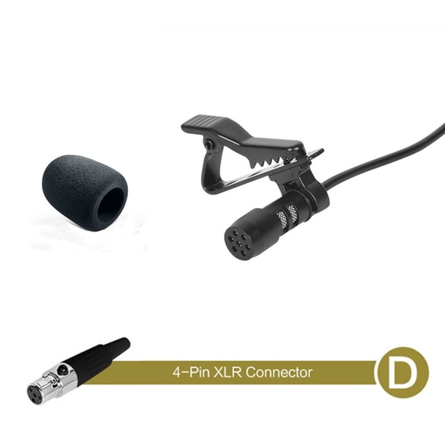 Black Lavalier Lapel Microphone 3.5Mm Xlr 3-Pin Xlr 4-Pin for Wireless