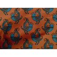 thumbnail image 4 of oneOone Cotton Poplin Orange Fabric Bird Block Craft Projects Decor Fabric Printed By The Yard 56 Inch Wide, 4 of 4