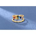 thumbnail image 3 of Up to 65% Off Micro Set Zircon Rainbow Crown Ring Adjustable Ring Necklace Rings Earring Jewelry on Clearance, 3 of 4