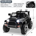 thumbnail image 2 of Costway 12V Battery Powered Ride On Truck Electric Kids Ride On Car with Remote Control 4-Wheel Vehicle Toy for Boys & Girls, 2 of 9
