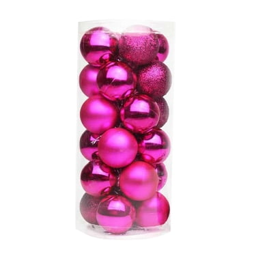 Rbaofujie Mini Ornements de Noël Pendentif de Noël Décoratif Incassable Pendentifs pour Sapin de Noël Suspendus Boules de Noël 100 mm Ensemble d'Ornements Lot de 24 Pcs Décorations de Noël Extérieures