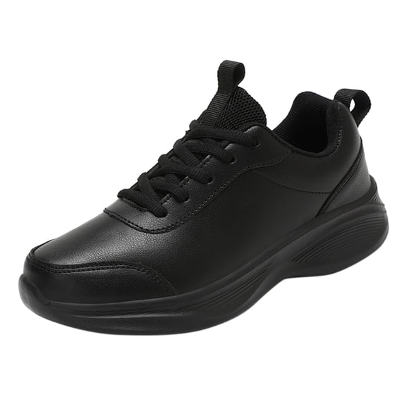 XIMIN Men's Orthopedic Leather Shoes: Arch Support Plantar Fasciitis Flat Feet Sneakers, Lightweight Business Work Orthotic Thick Sole Foot Heel Pain Relief Oxfords (10, Black)