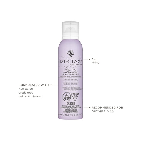 Hairitage Lazy Day Dry Shampoo Spray - Volume and Texture, 143g