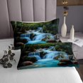 thumbnail image 3 of Erosebridal Natural Waterfall Coverlet Set King, Mystic Lake Bedding Set, Rustic Landscape Decor 3pcs, 3 of 5