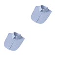 thumbnail image 2 of QualitChoice Simple Design Solid Color False Collar Formal Fashion Chiffon Fake Half Shirt Decorative Detachable Lapel Clothing Decor Blue Point 2PCS, 2 of 6
