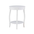 thumbnail image 3 of Bowery Hill Table d'Appoint Ronde Contemporaine en Bois avec Tablette, Blanc, 3 of 12