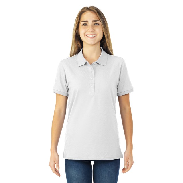 Jerzees Chemise de Sport à Manches Courtes pour Femmes SpotShield, 2TG, Blanc