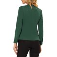 thumbnail image 3 of INSPIRE CHIC Blouse de Travail en Chiffon Unie à Manches Longues pour Femme TP Vert Foncé, 3 of 6