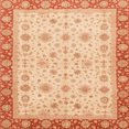 thumbnail image 1 of Ahgly Company Tapis d'Intérieur Carrés Abstraits Orange Vif, Tapis de Zone Abstraits, 6 Pieds Carré, 1 of 6