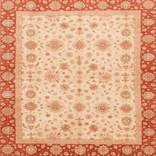 Ahgly Company Tapis d'Intérieur Carrés Abstraits Orange Vif, Tapis de Zone Abstraits, 6 Pieds Carré