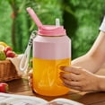 thumbnail image 4 of 5Pink Portable Blender Juicer Extractor Usb Rechargeable 1000Ml Capacity 10 Blades For Smoothies Shakes Ice Crushing Travel Bottle With Lid Straw Included, 4 of 8