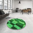 thumbnail image 4 of Ahgly Company Tapis d'Intérieur Lavable en Machine Carré Vert Transitionnel, 8 Pieds Carré, 4 of 7