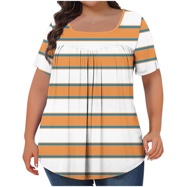Pisexur Womens Tops Boasting Colorful Stripes Along With Short Sleeve Tops in Multiple Hues Suitable for Plus Size Tops for Women’s Styling & Womens Blouses
