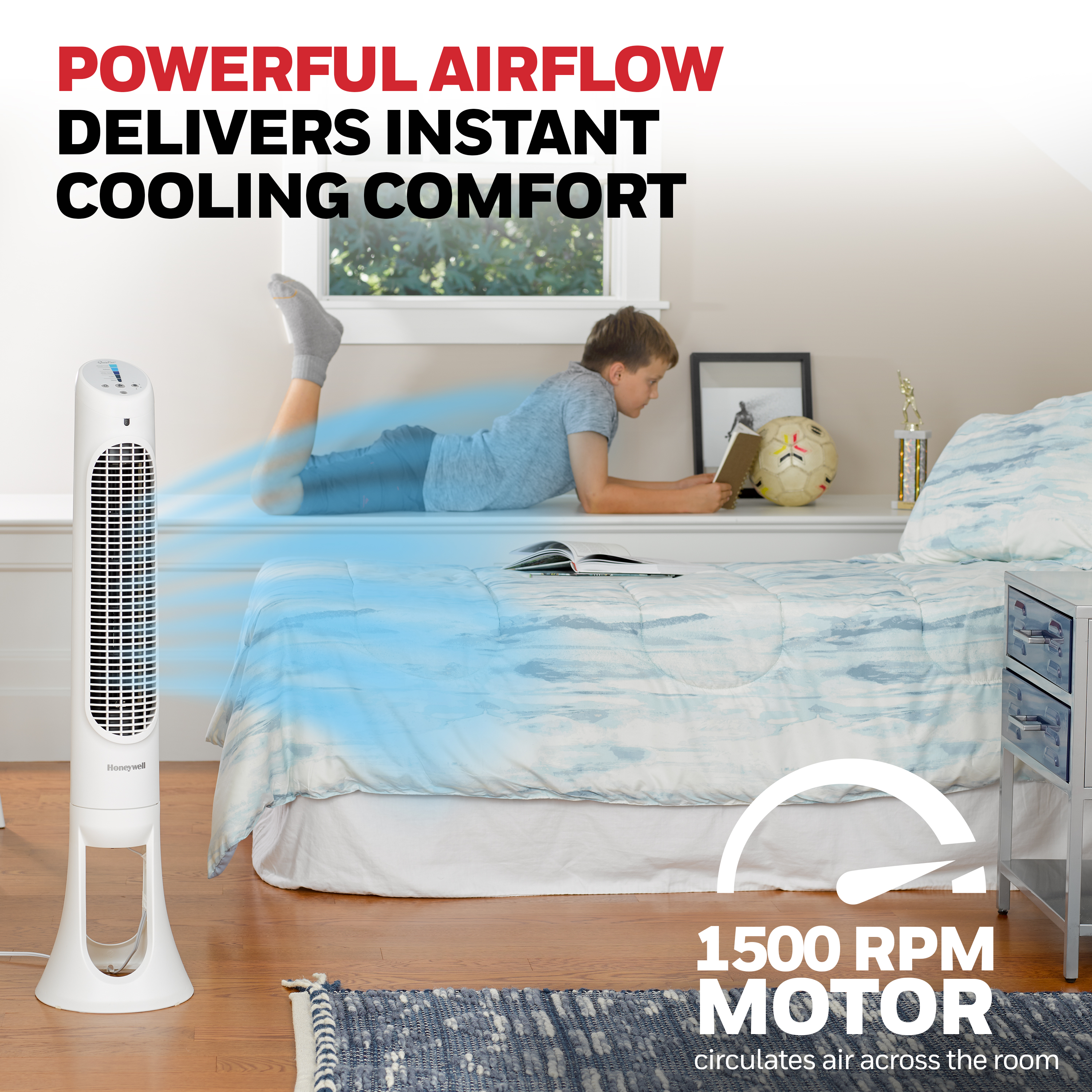 Ventilateur tour de 101 cm pièce entière QuietSetᴹᴰ 5 HYF260WC Honeywell